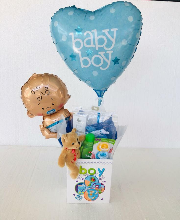 Caja de Nacimiento Ni�o con 3 Productos y Peluchito